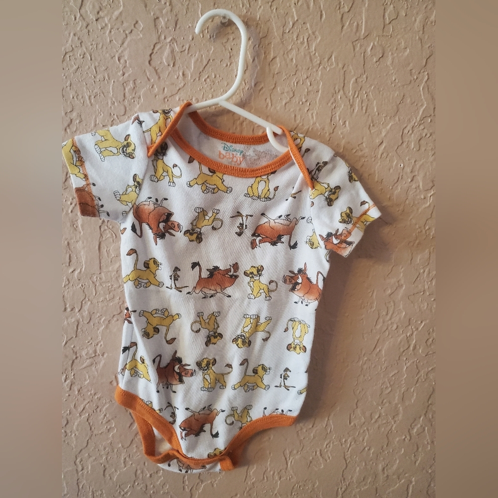 Disney Baby Lion King Pumba Timon and Simba short sleeved bodysuit size 18 month
